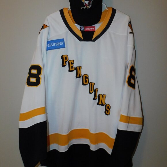 WBS Penguins game worn CCM white hockey jersey Jesse Puljujarvi - Pittsburgh AHL - Picture 1 of 4